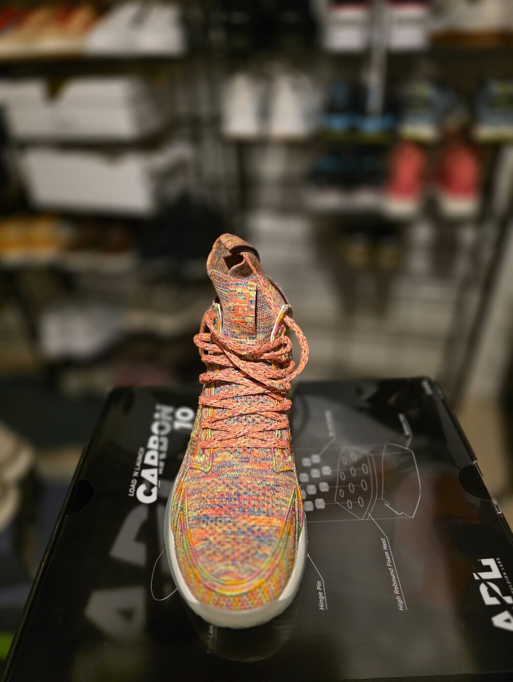 APL Multicolor Knit High-Top Sneakers - Orange/Pink/Yellow Accents - Picture 3 of 6